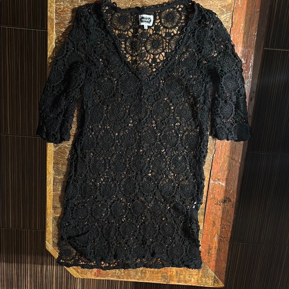 Black Crochet Cover up